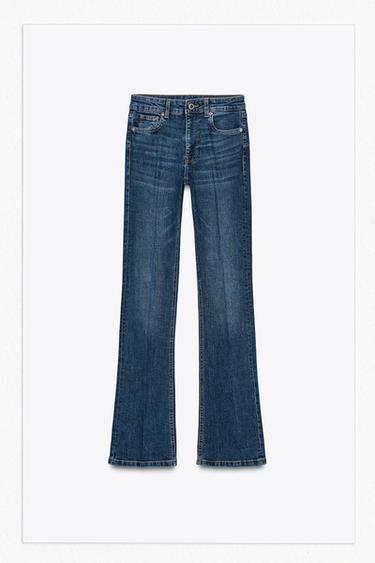 Zara LOW RISE CONTOUR BOOTCUT JEANS ZW COLLECTION - Indigo