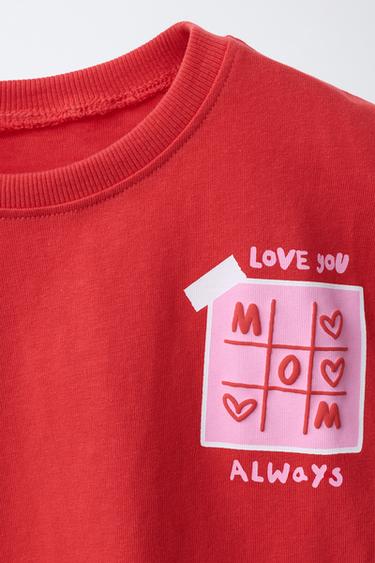 T-SHIRT IMPRIMÉ RELIEF MAMAN - Rouge de Zara - Image 2