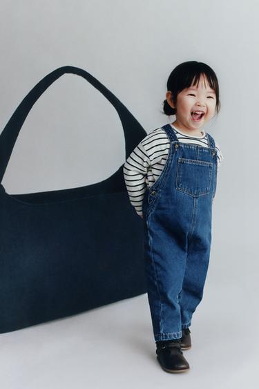 SALOPETTE EN DENIM - Bleu moyen de Zara