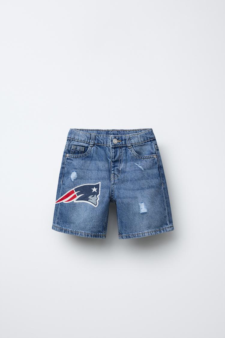 デニムバミューダパンツ PATRIOTS © NFL - ミディアムブルー | ZARA 