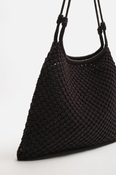 SAC SHOPPER MACRAMÉ - Marron de Zara - Image 2