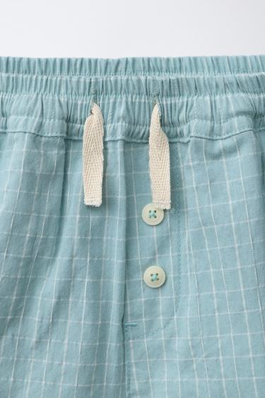 SHORT À CARREAUX ET BOUTONS - Bleu clair de Zara - Image 2