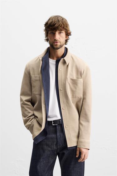 EASY CARE TEXTURED SHIRT - camel by Zara