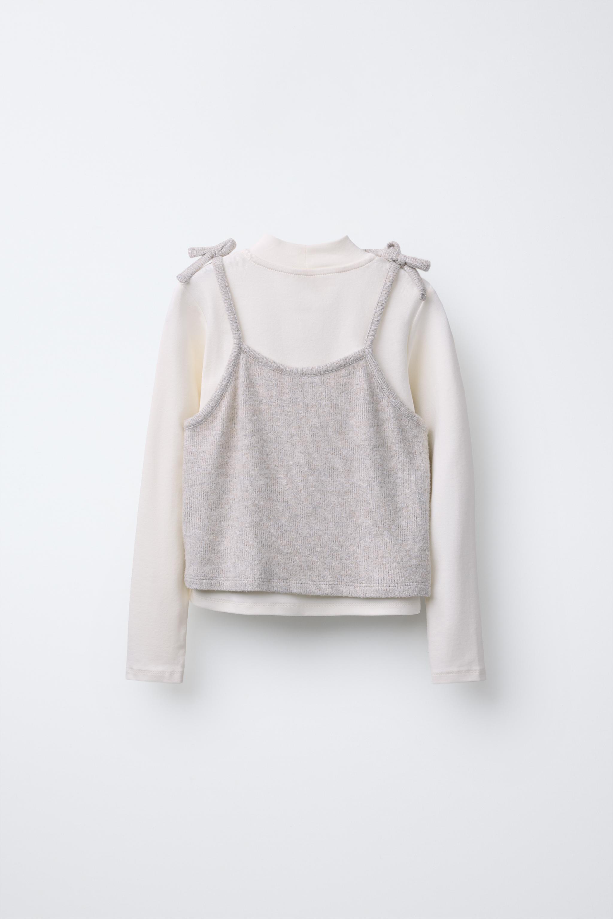 T-SHIRT TOP EN MAILLE BIMATIÈRE