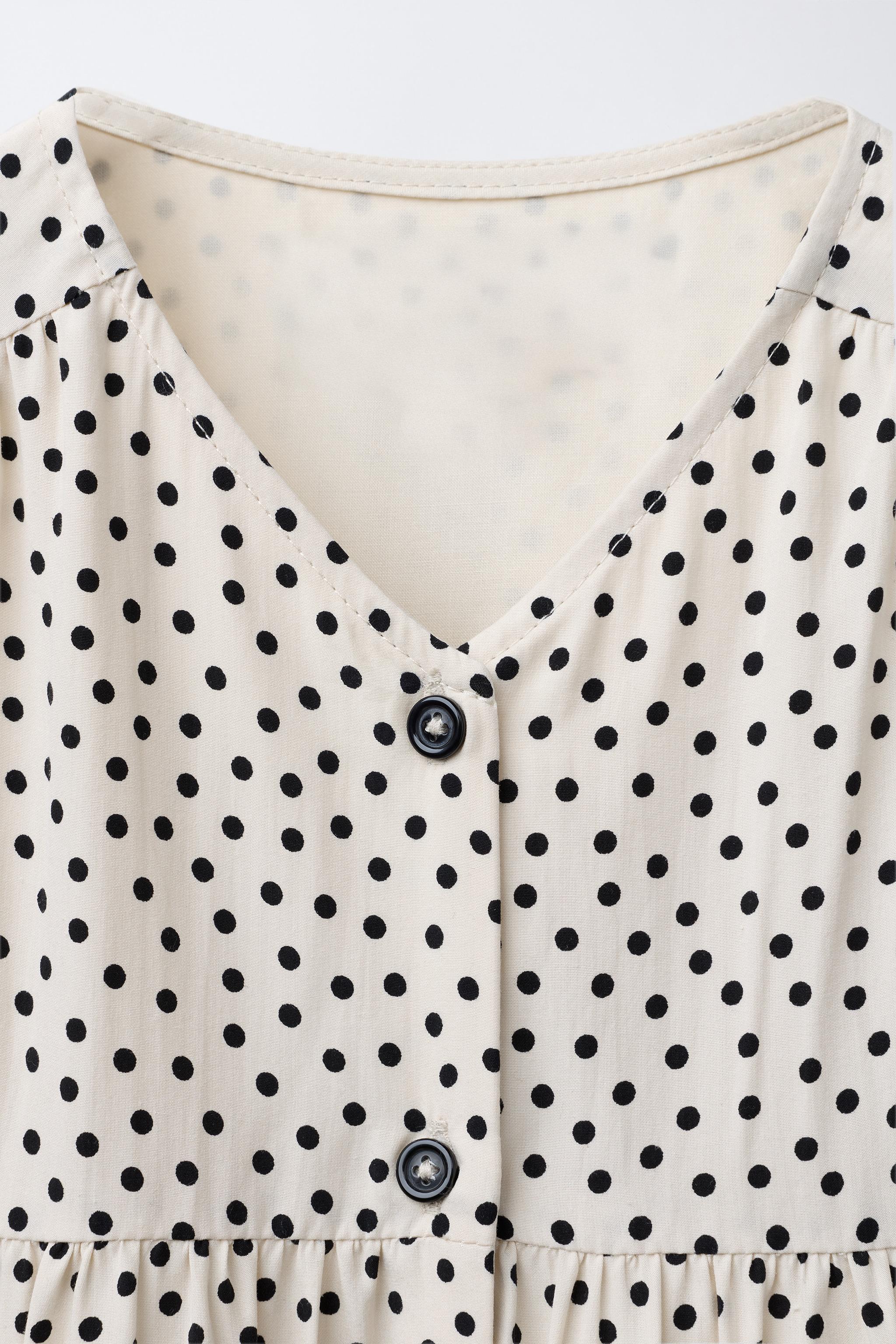 Zara - Polka Dot Panel Dress - Ecru / Black - 12-13 Years (61,4 inches) - Kids Zara - Polka Dot Panel Dress - Ecru / Black - 12-13 Years (61,4 inches) - Kids