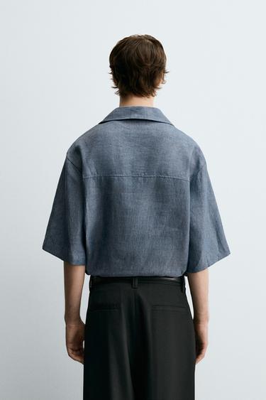 CHEMISE POLO 100 % LIN - Indigo de Zara - Image 2
