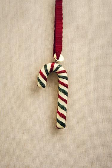 글리터 캔디 케인 크리스마스 트리 장식 - Zara 멀티컬러