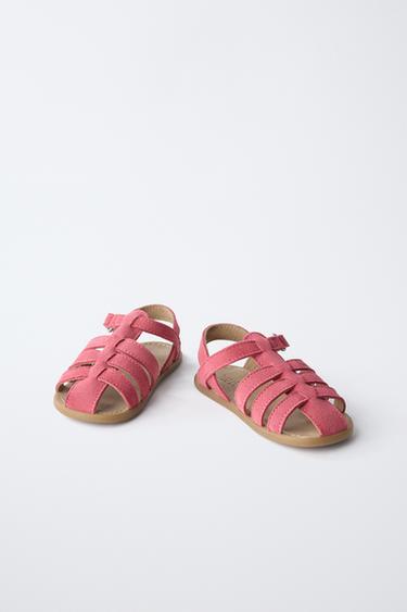 SANDALES STYLE PLAGE EN CUIR - Rose de Zara - Image 4