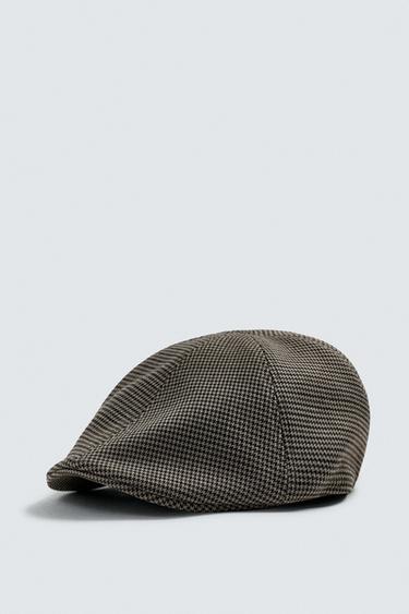 Zara TEXTURED PLAID BERET - various