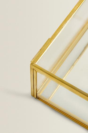 GLASS JEWELLERY BOX WITH METAL BORDER - Gold by Zara - Image 3