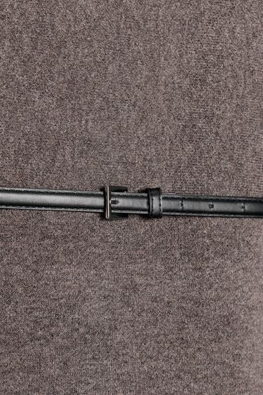 MIDI DRESS WITH BELT - Light brown by Zara - Image 4