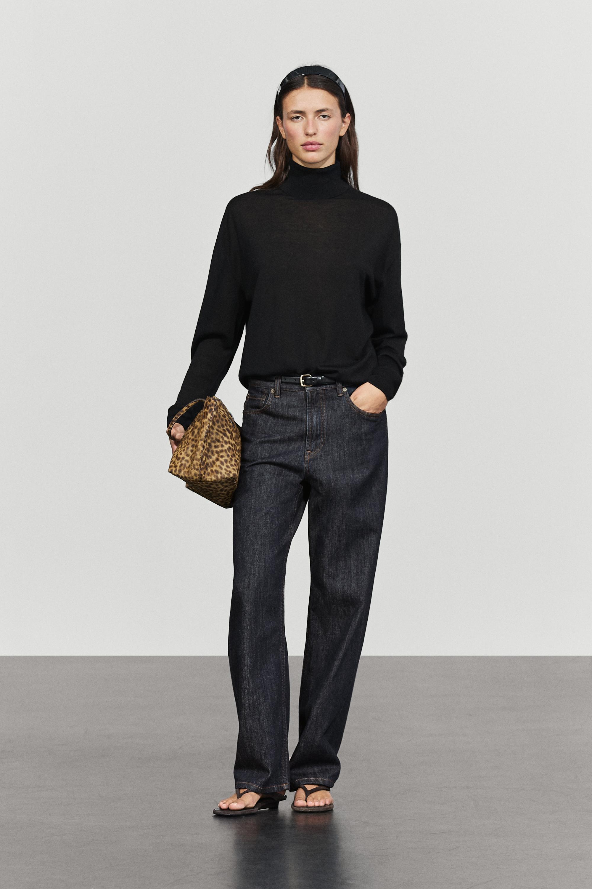 100% wool turtleneck knit sweater