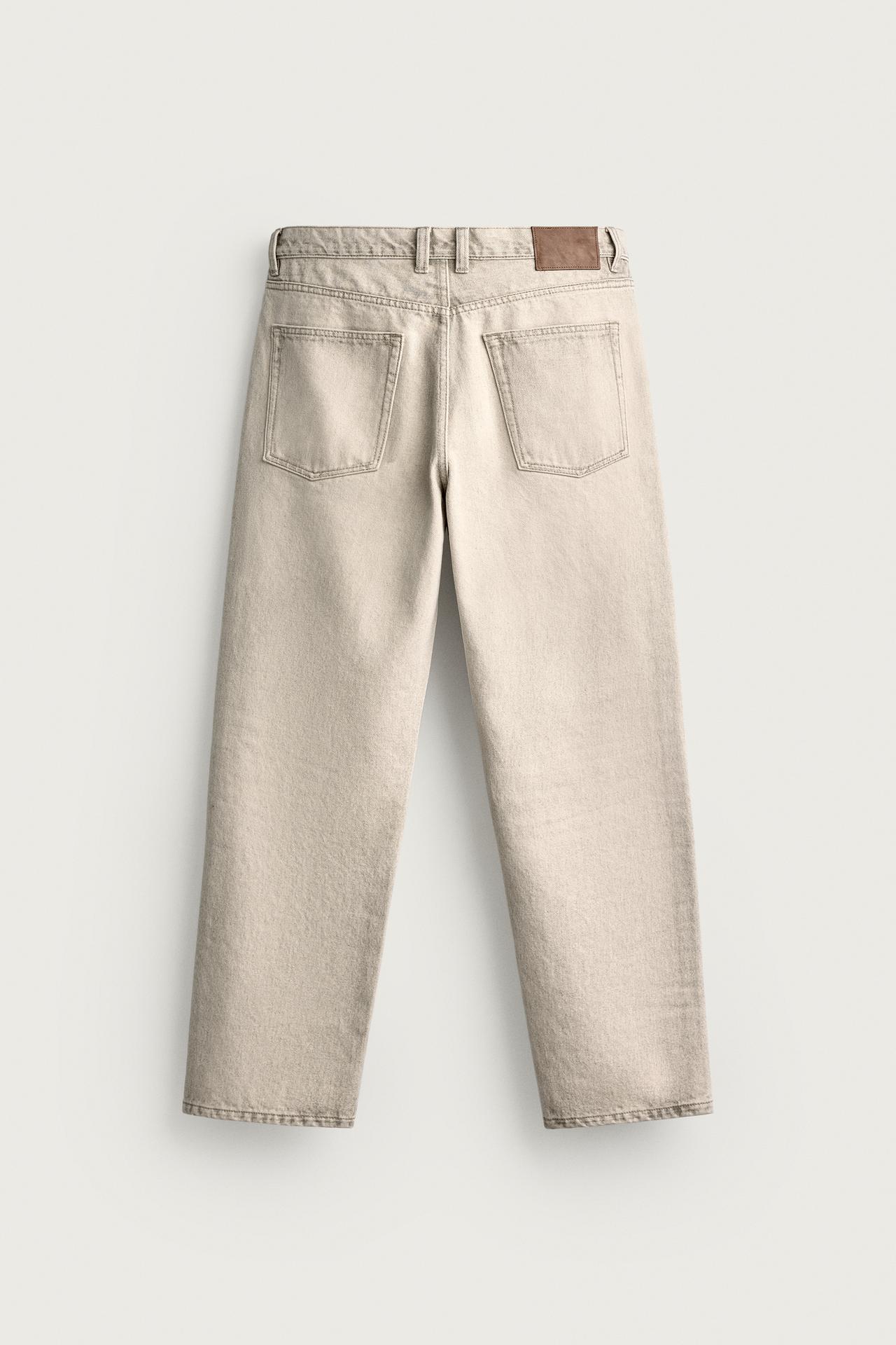 STRAIGHT ANKLE-FIT JEANS — Light gray
