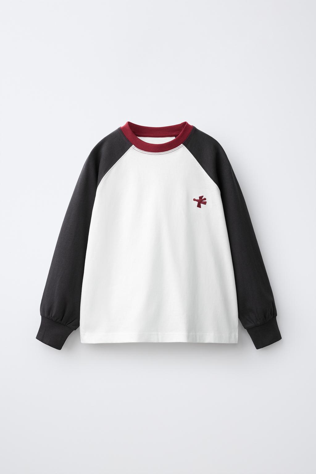 RAGLAN SLEEVE T-SHIRT WITH EMBROIDERED LOGO