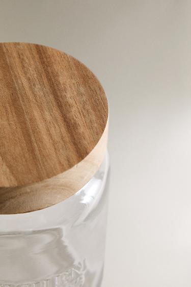 GLASS SCREW-ON STORAGE JAR - Light beige by Zara - Image 2