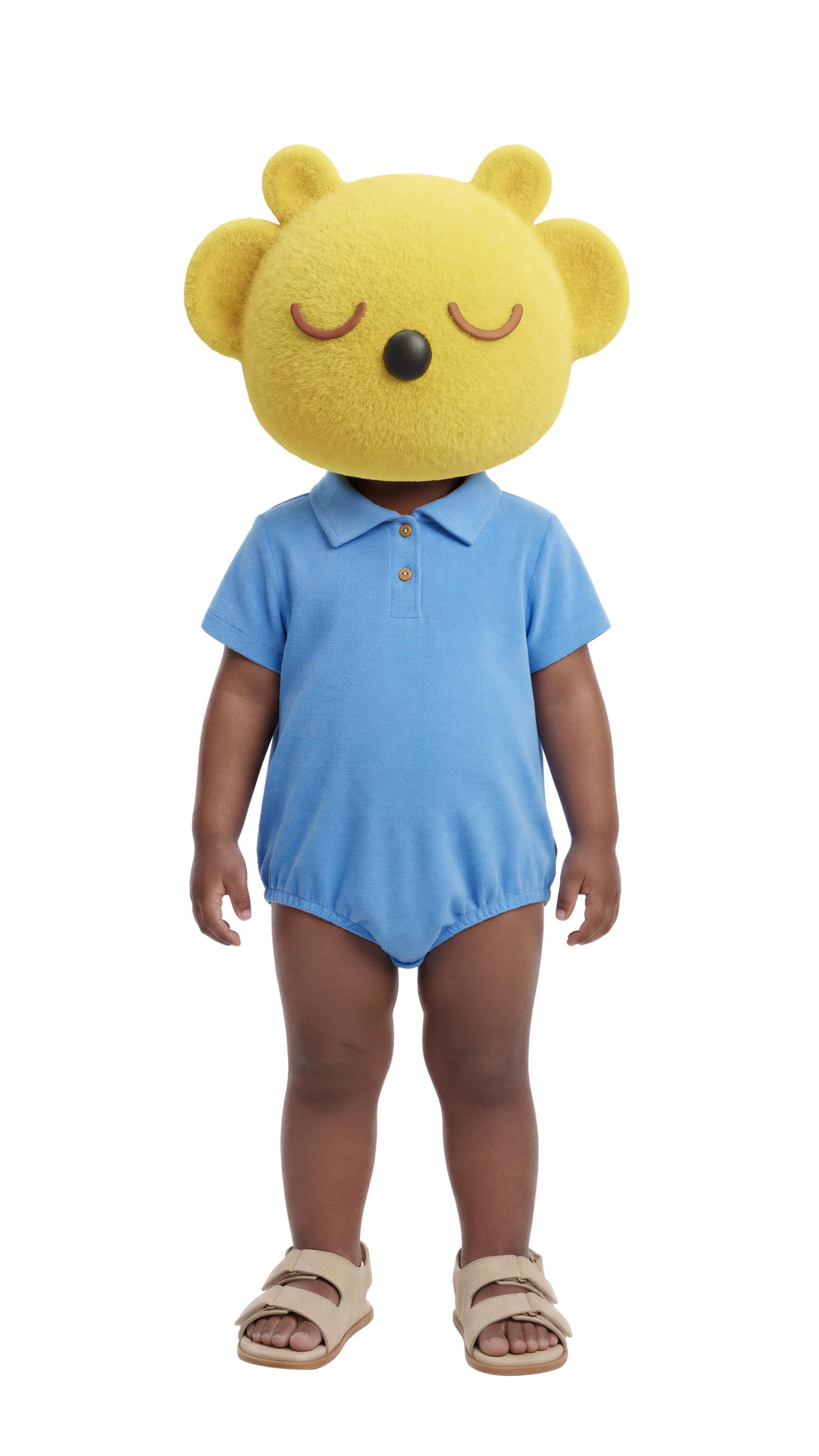 POLO COLLAR BODYSUIT — Blue