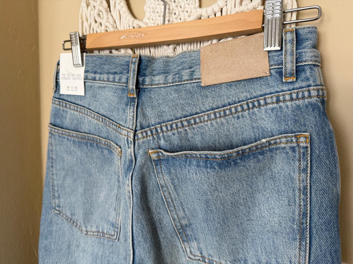 ZW COLLECTION STRAIGHT HIGH-WAIST CROPPED JEANS - Image 4