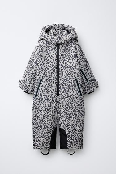 WATER-RESISTANT AND WINDPROOF ANIMAL PRINT SKI JUMPSUIT - Light grey by Zara