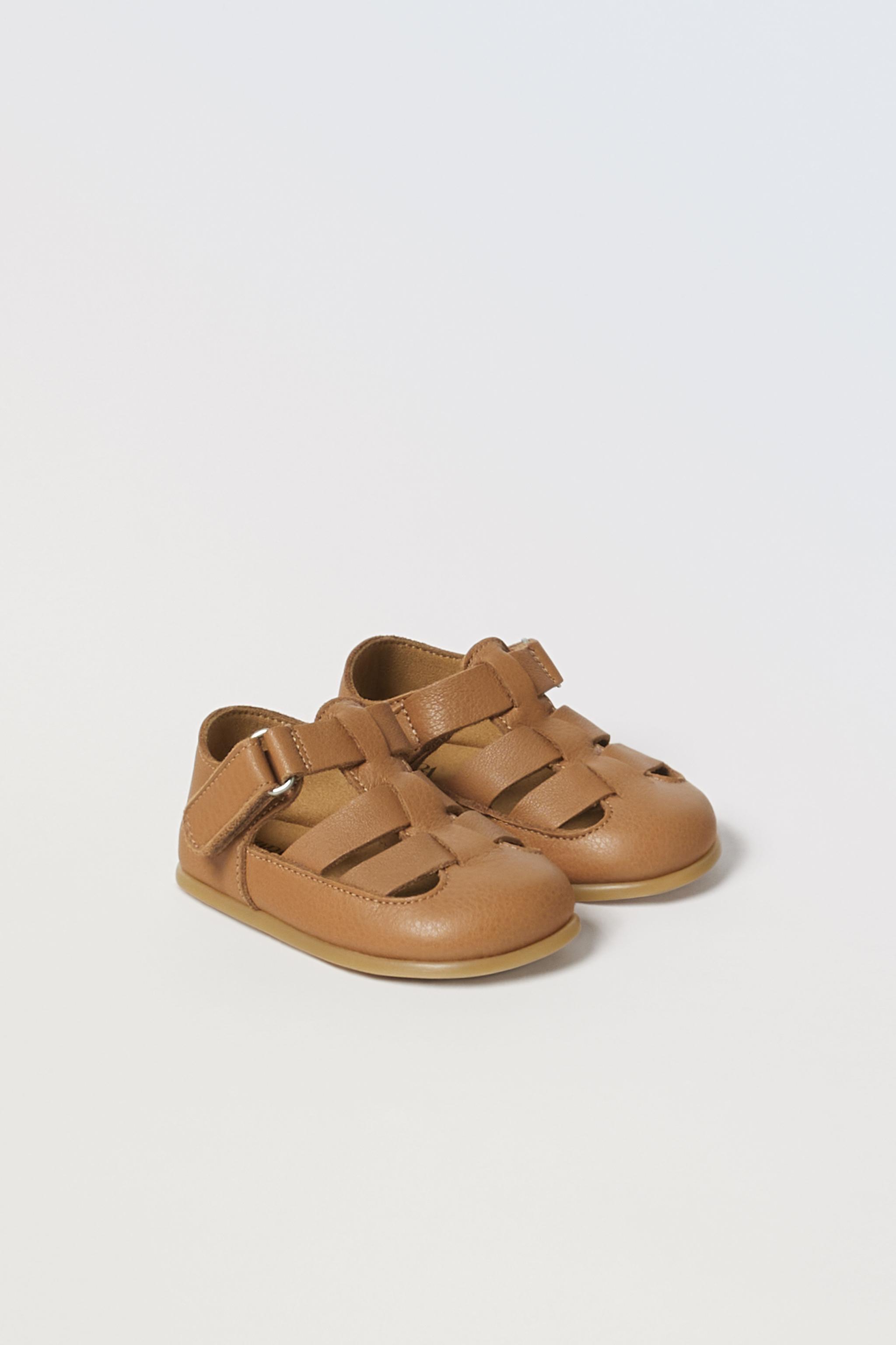 NWT. Zara cheapest Kids Brown100% Cowhide Split Suede/Leather Sandals. Size 13,5.