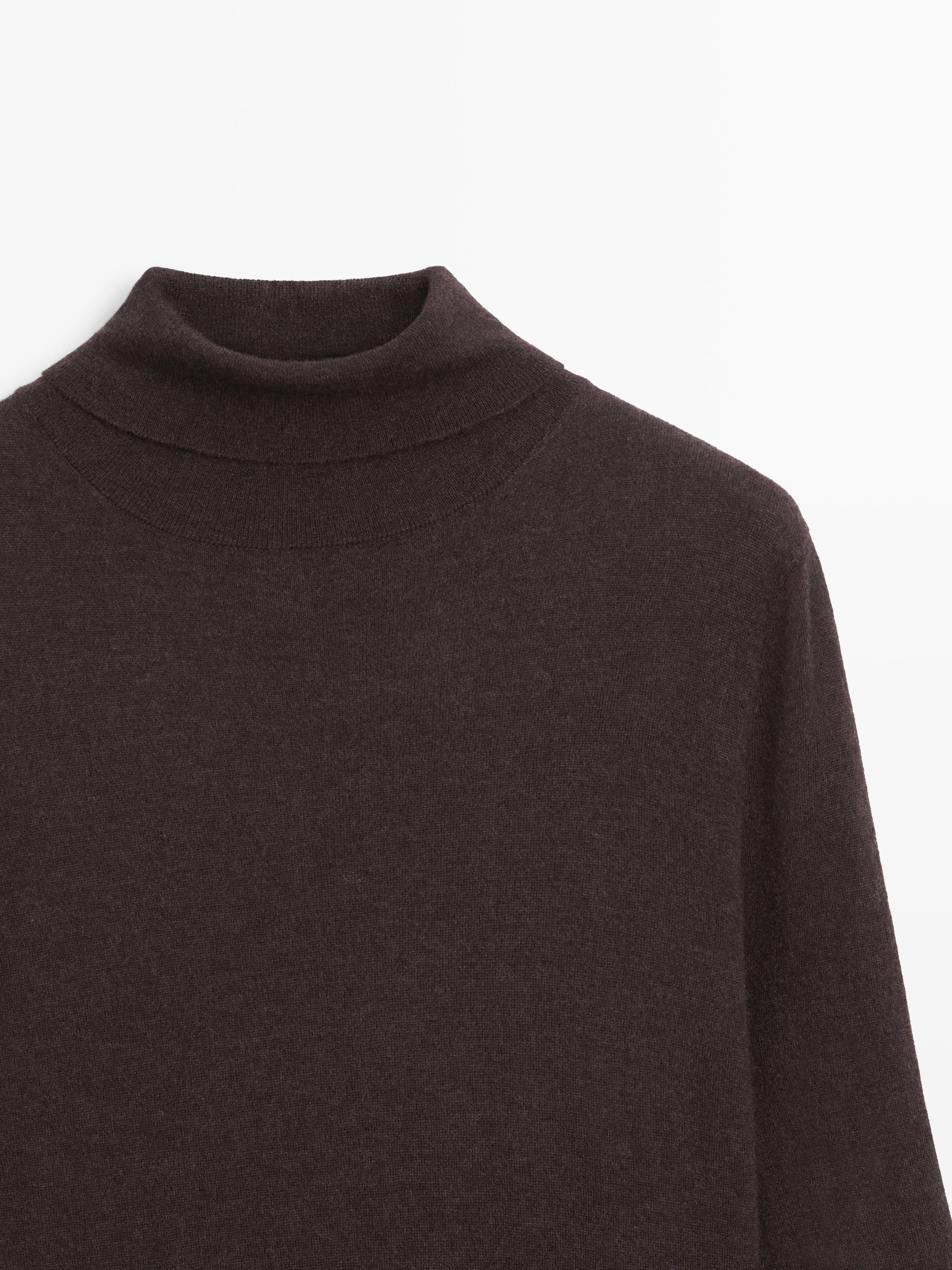 Wool blend knit dress with contrast detail