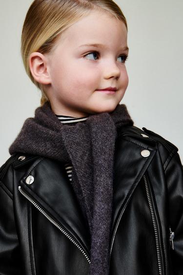 Zara 人造皮革騎士外套 - 黑色