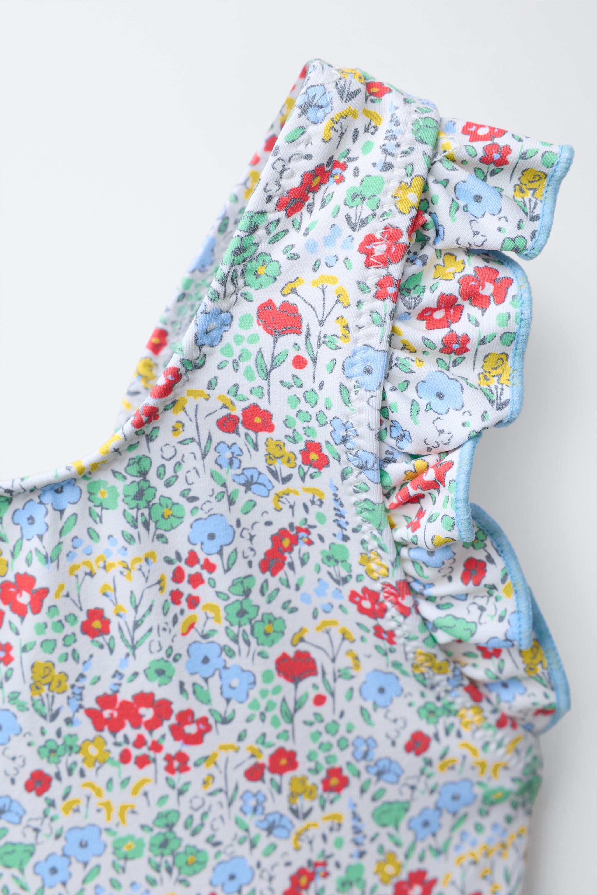 1-6 ANS/ MAILLOT DE BAIN FLEURS ET VOLANTS