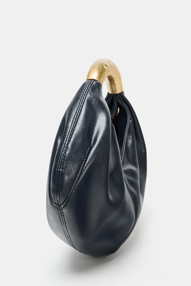 BOLSO DE MANO ASA METÁLICA - Azul Marino de Zara