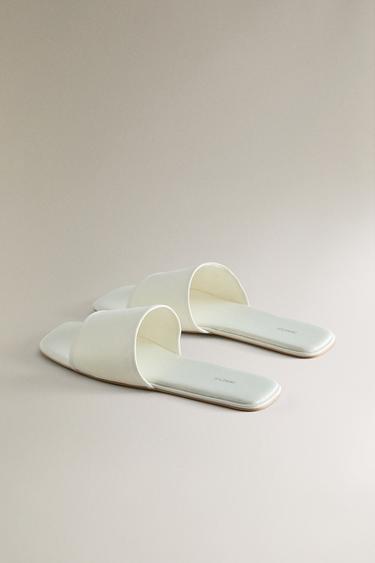 PANTOUFLES À BOUT OUVERT SATIN - Beige de Zara - Image 3