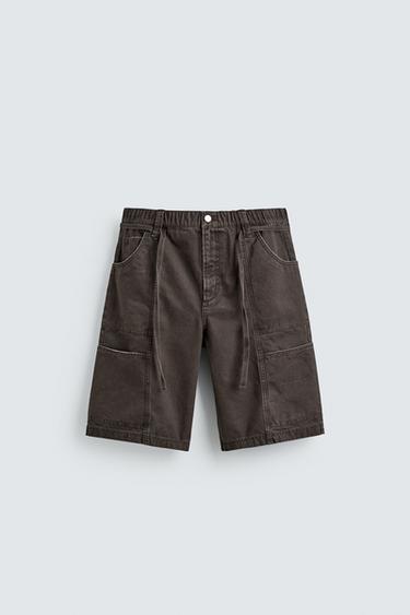 SHORT BAGGY AVEC CEINTURE - Marron de Zara - Image 6
