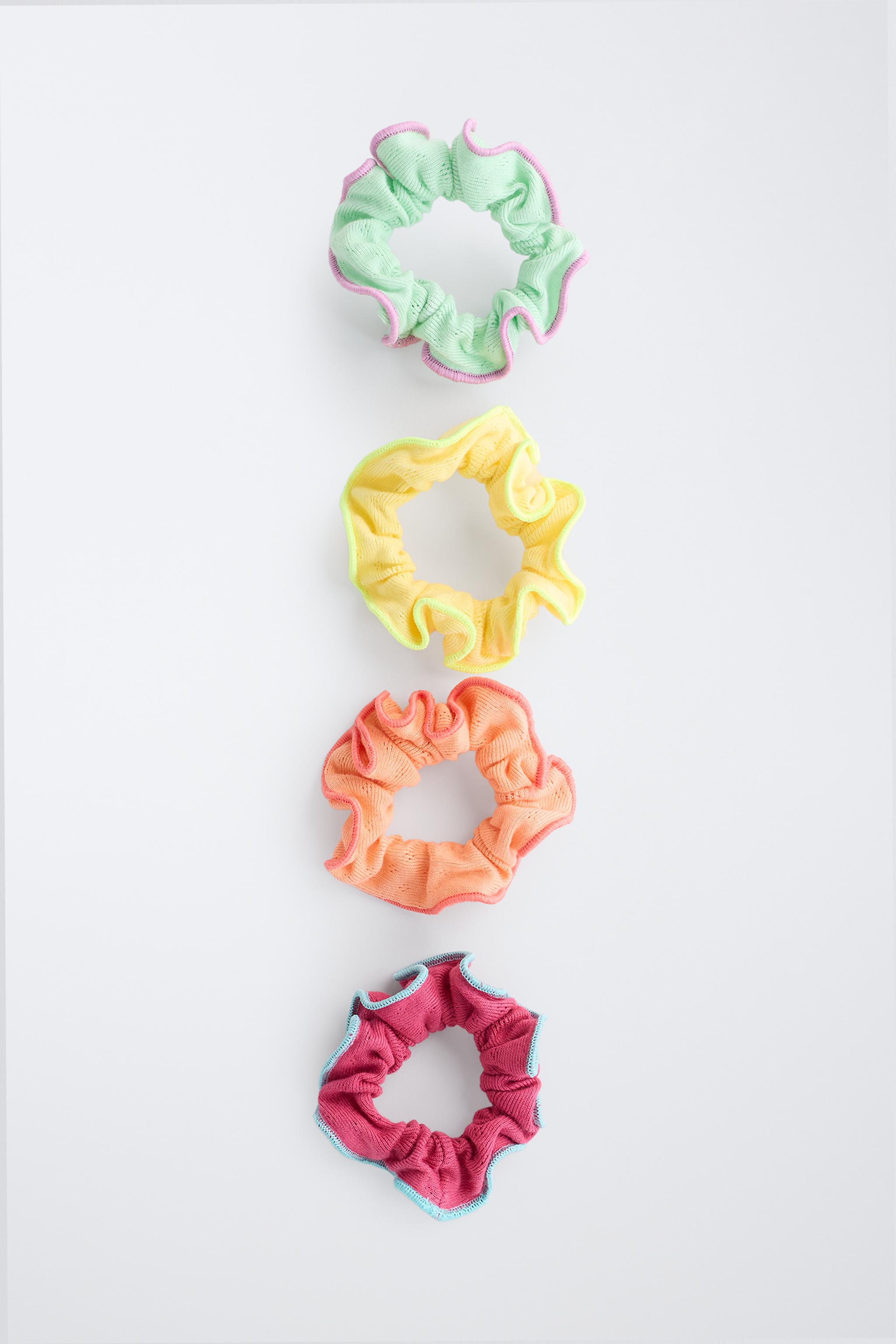 Детские аксессуары для волос Zara FOUR-PACK OF CONTRAST TRIM SCRUNCHIES — фото 4