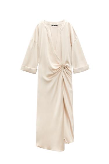 SATIN MIDI DRESS