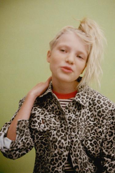 ANIMAL PRINT DENIM JACKET - Brown by Zara