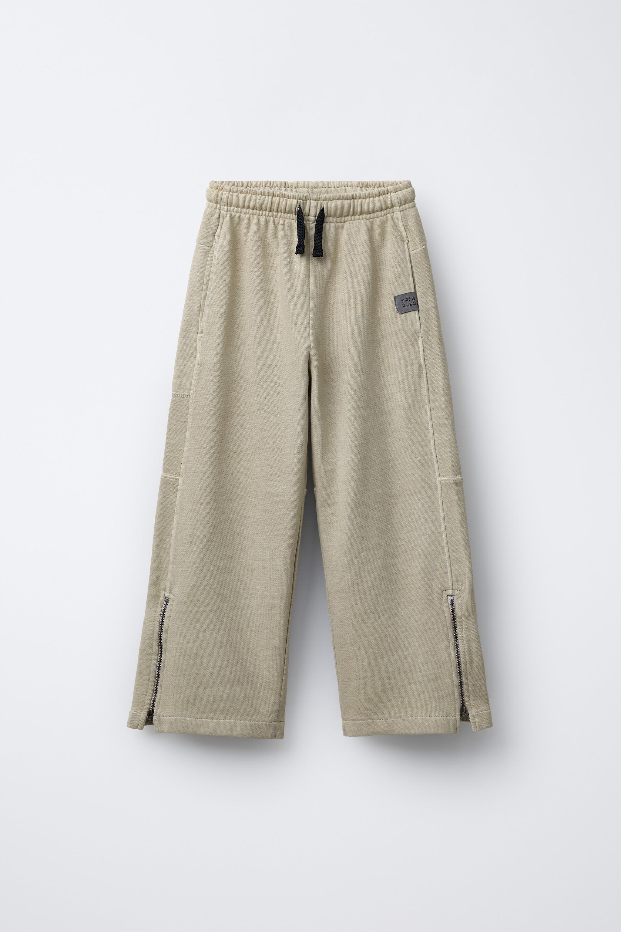 GARMENT DYE WIDE LEG FLEECE PANTS