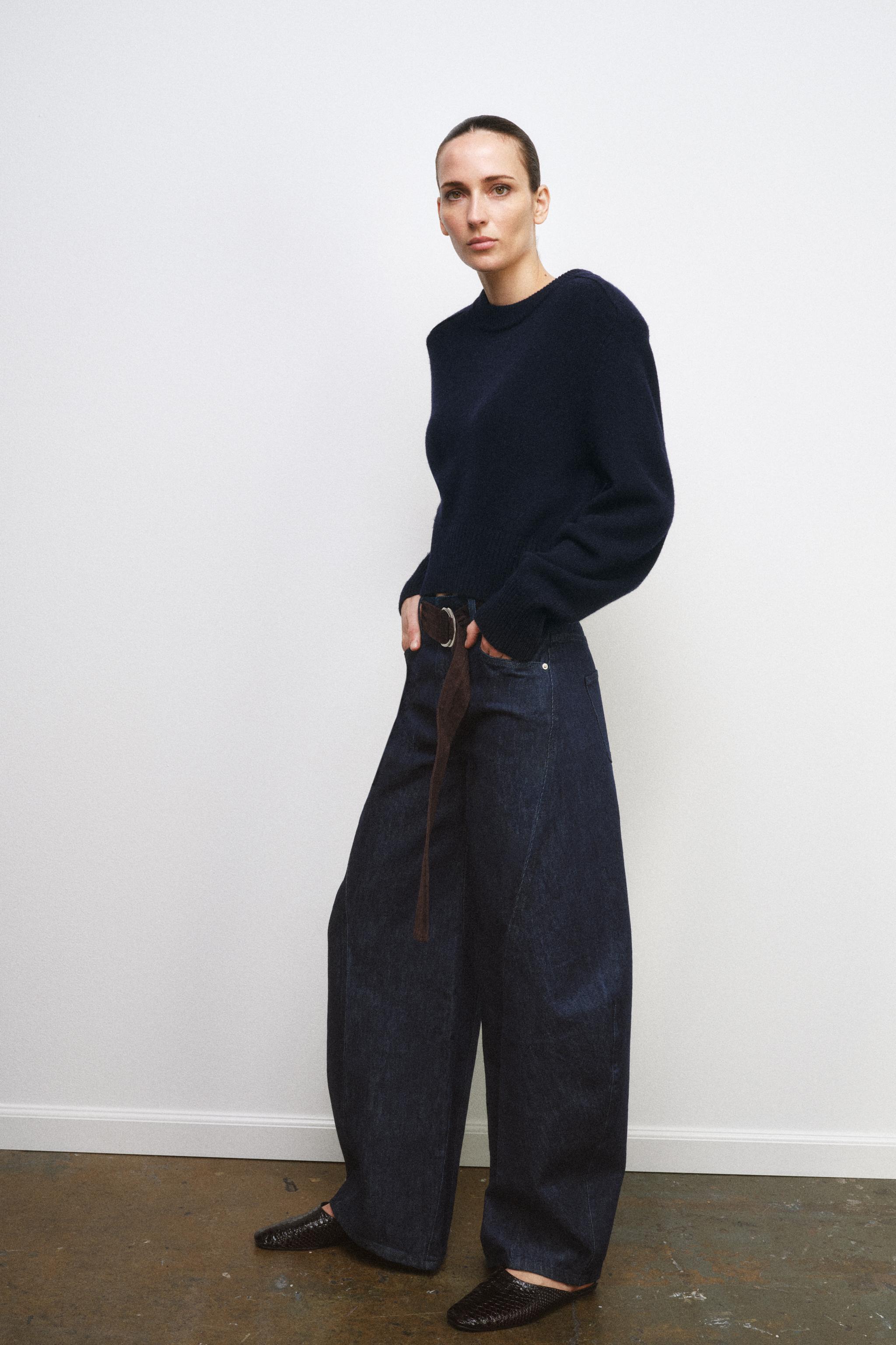 ZW COLLECTION BARREL BELT JEANS - Blue | ZARA Canada