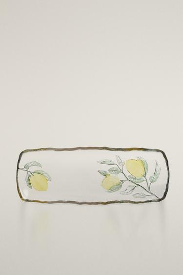 GLASS LEMON SERVING DISH - Yellow by Zara