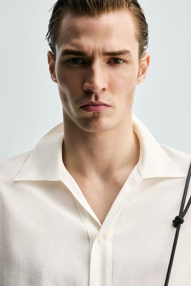 CAMISA RELAXED FIT FLUIDA - Blanco roto de Zara