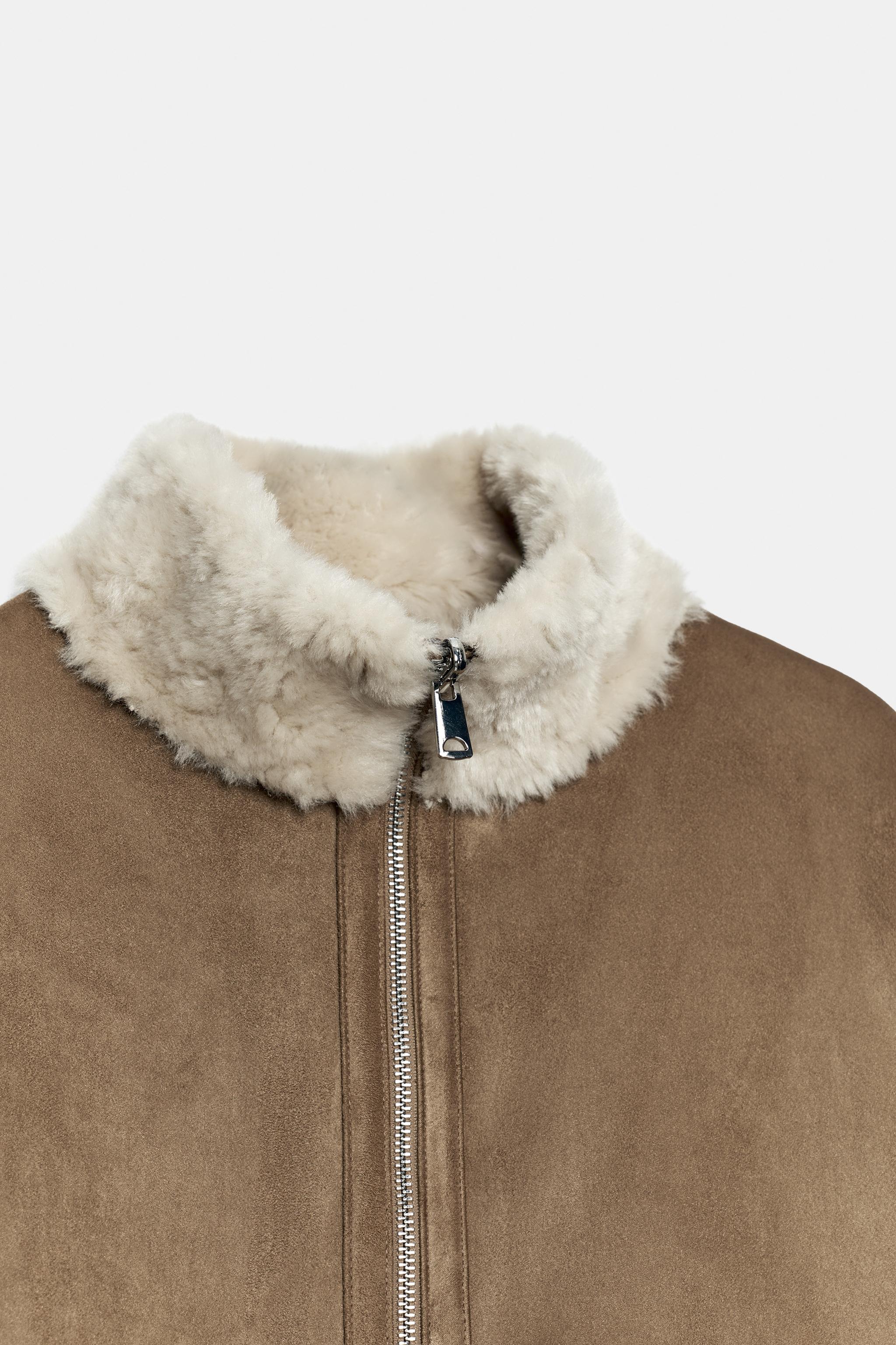 BLOUSON DOUBLE FACE À COL MONTANT