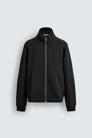 INTERLOCK RIBBED JACKET - Black by Zara