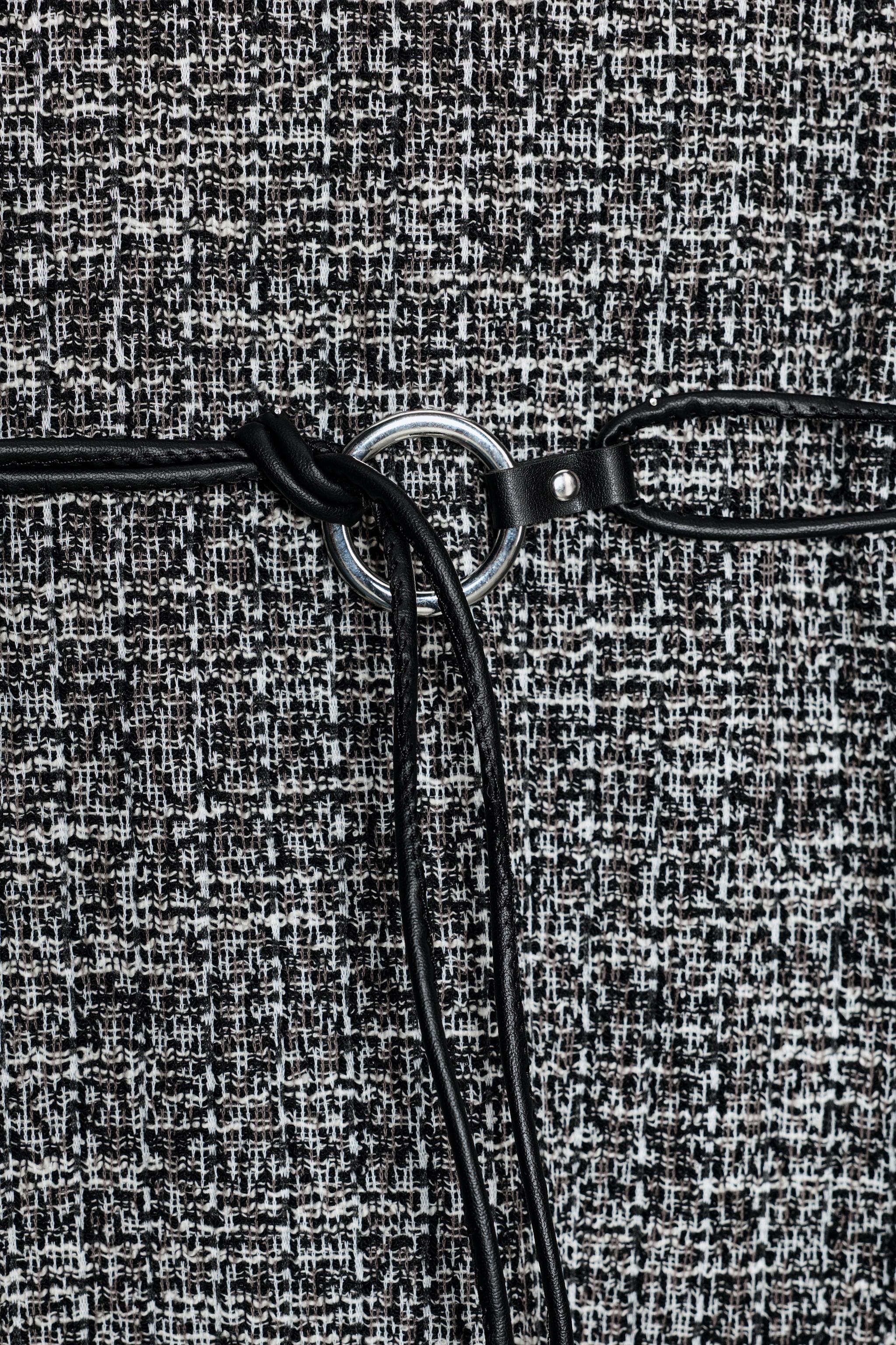 TEXTURED BELTED DRESS