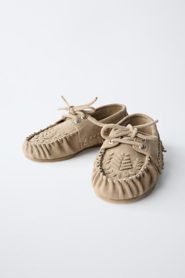 FRINGED LEATHER LOAFERS - Sand Brown by Zara - Image 2