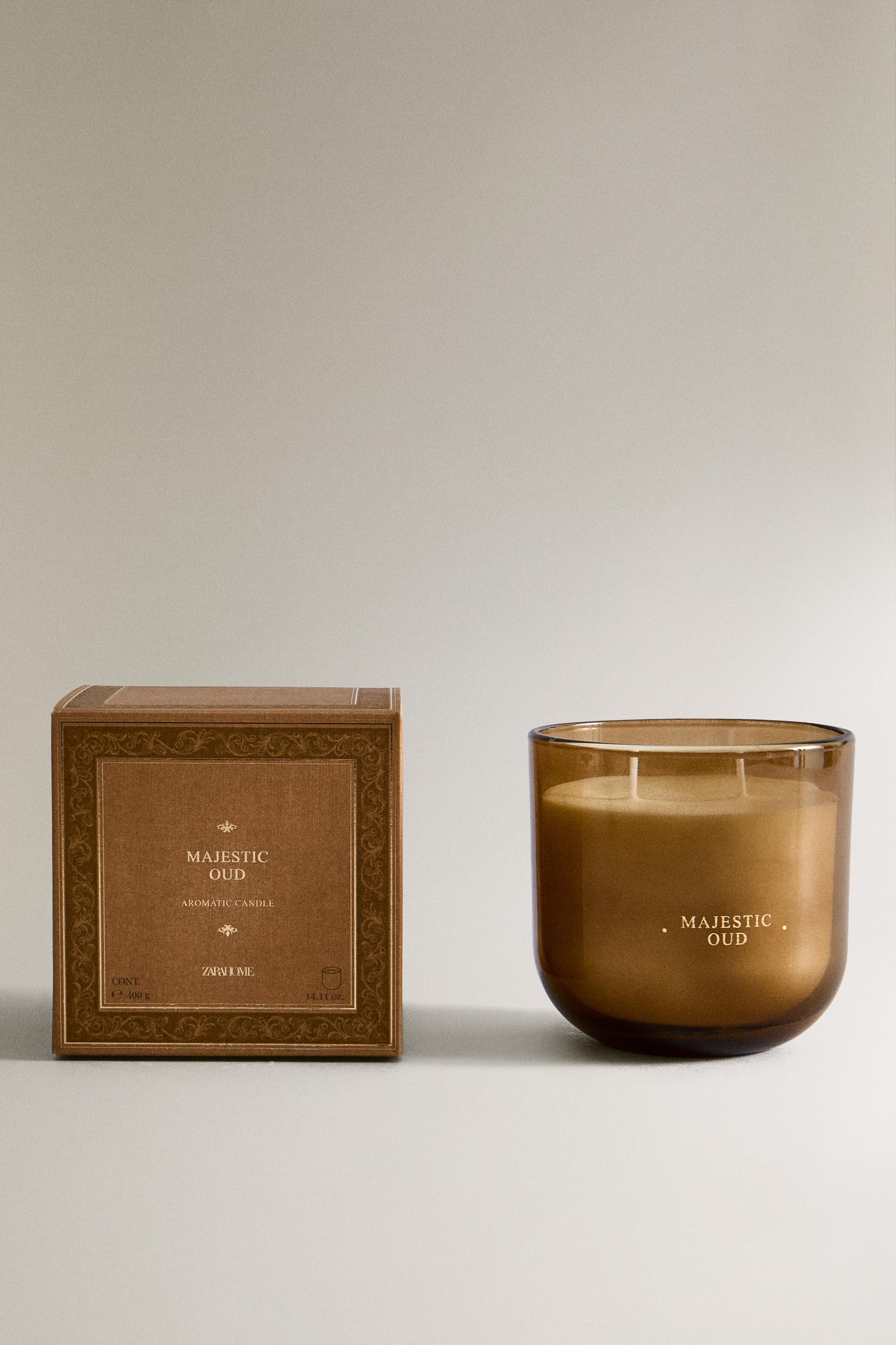 (400 G) MAJESTIC OUD SCENTED CANDLE — Dark brown