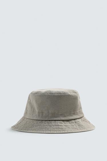 워싱 버킷햇 - Zara 샌드