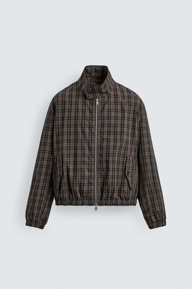 LIGHTWEIGHT CHECK JACKET - Black / Ecru by Zara