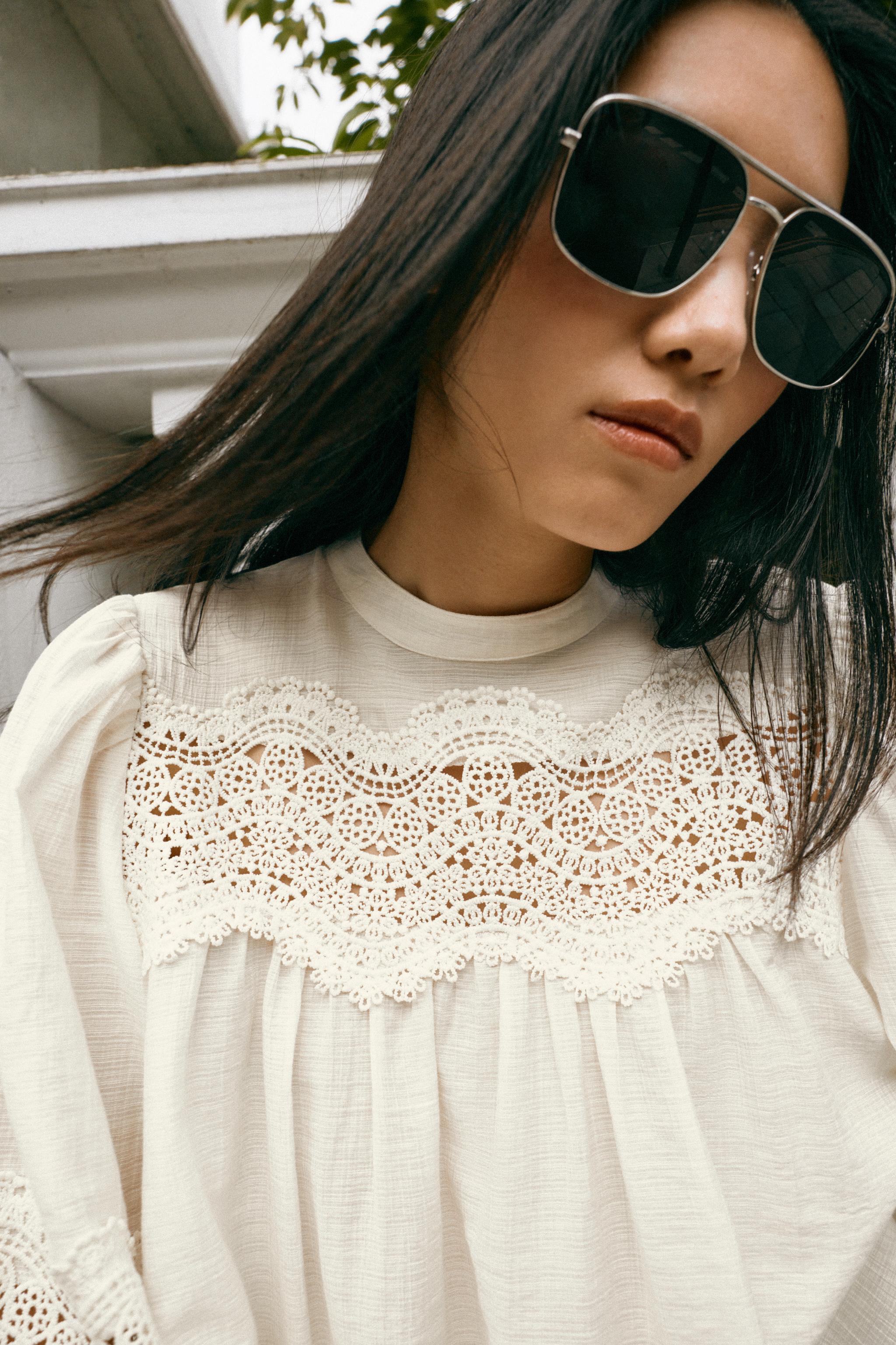 Zara ROMANTIC LACE BLOUSE — фото 3