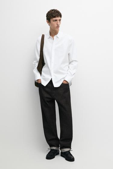 Zara 100% cotton regular fit poplin shirt - White - Image 0