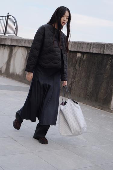 QUILTED JACKET WITH BOWS - Black by Zara