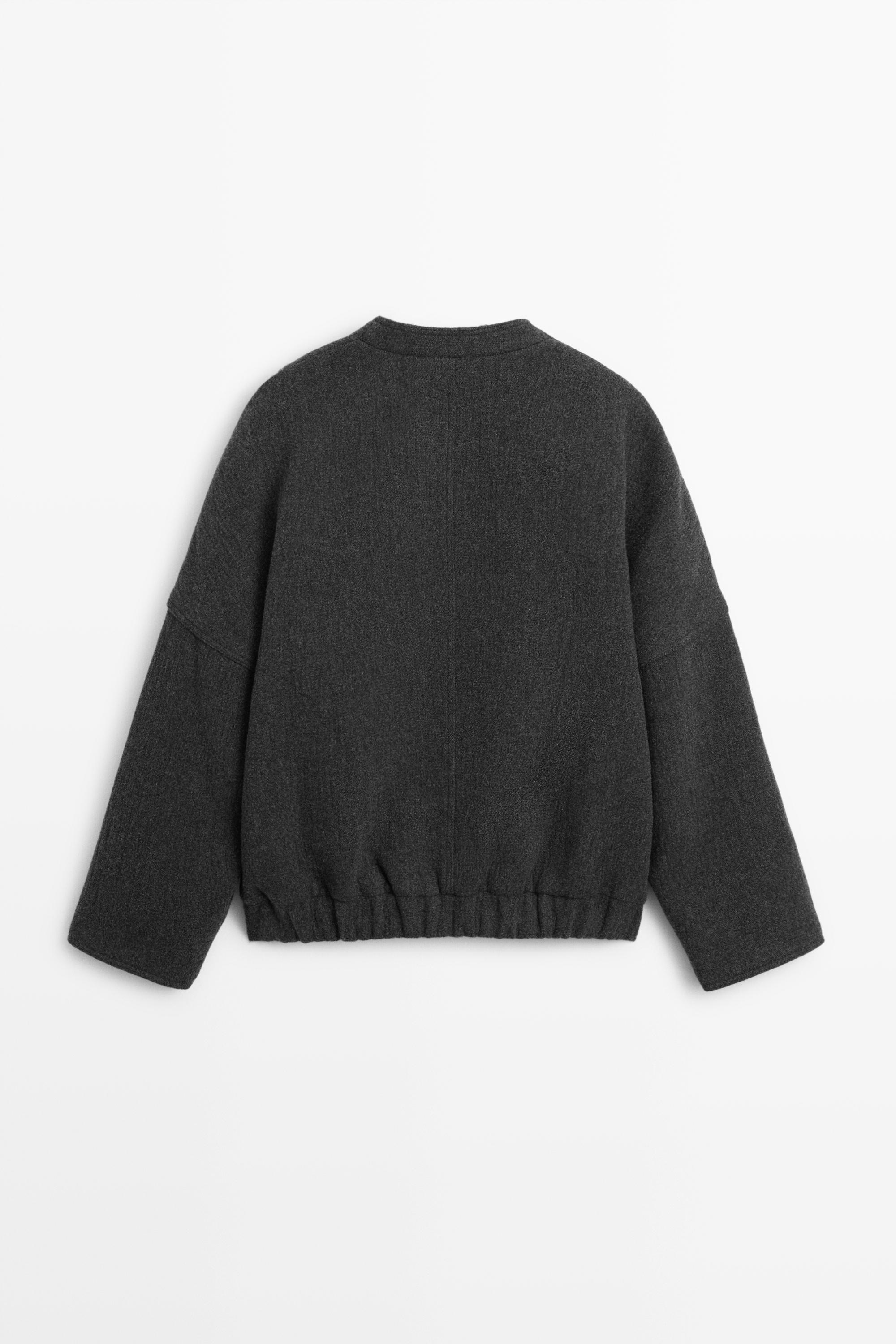 Wool blend bomber jacket