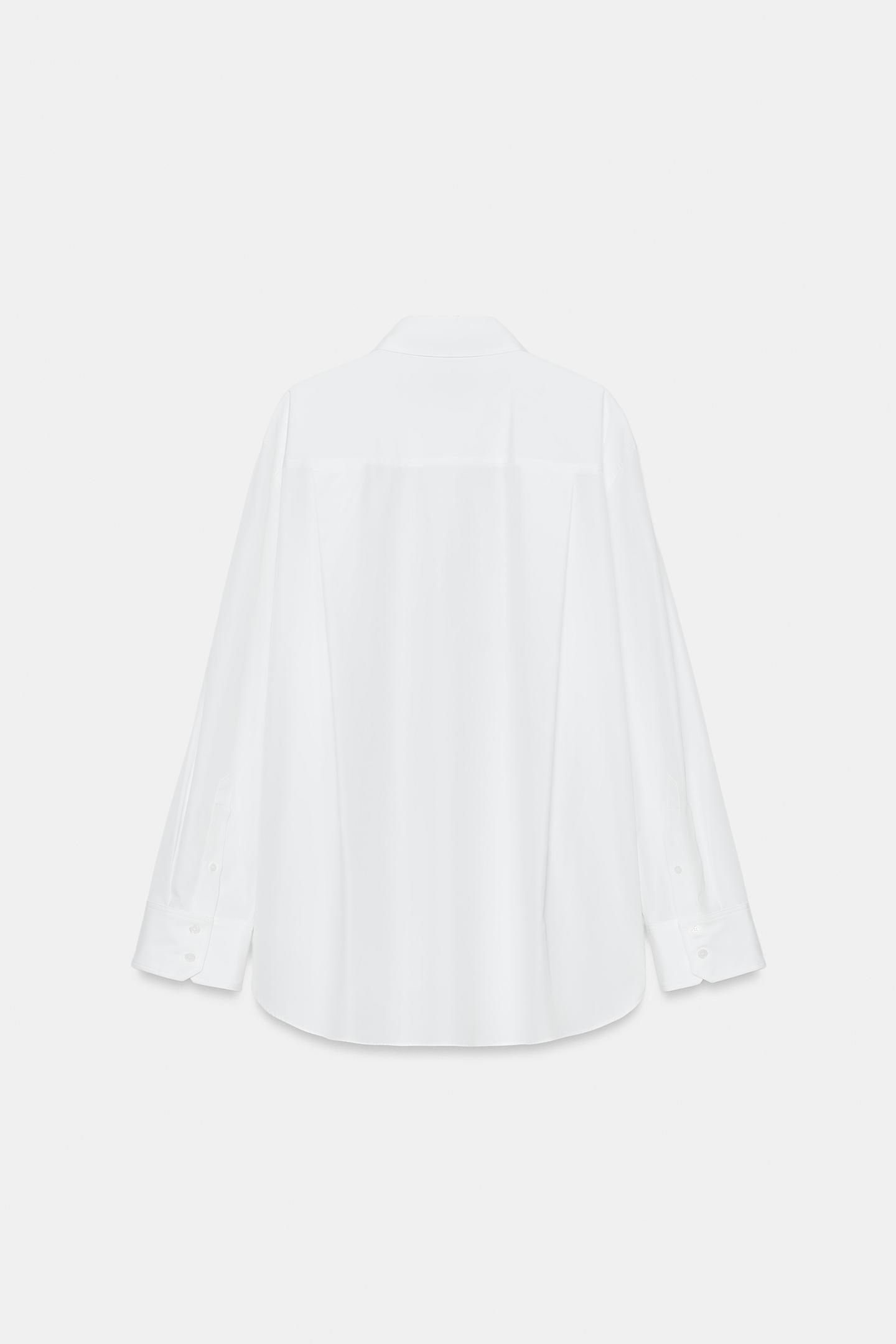 Женская рубашка Zara ZW Collection Solid Poplin, цвет: Белый — фото 7