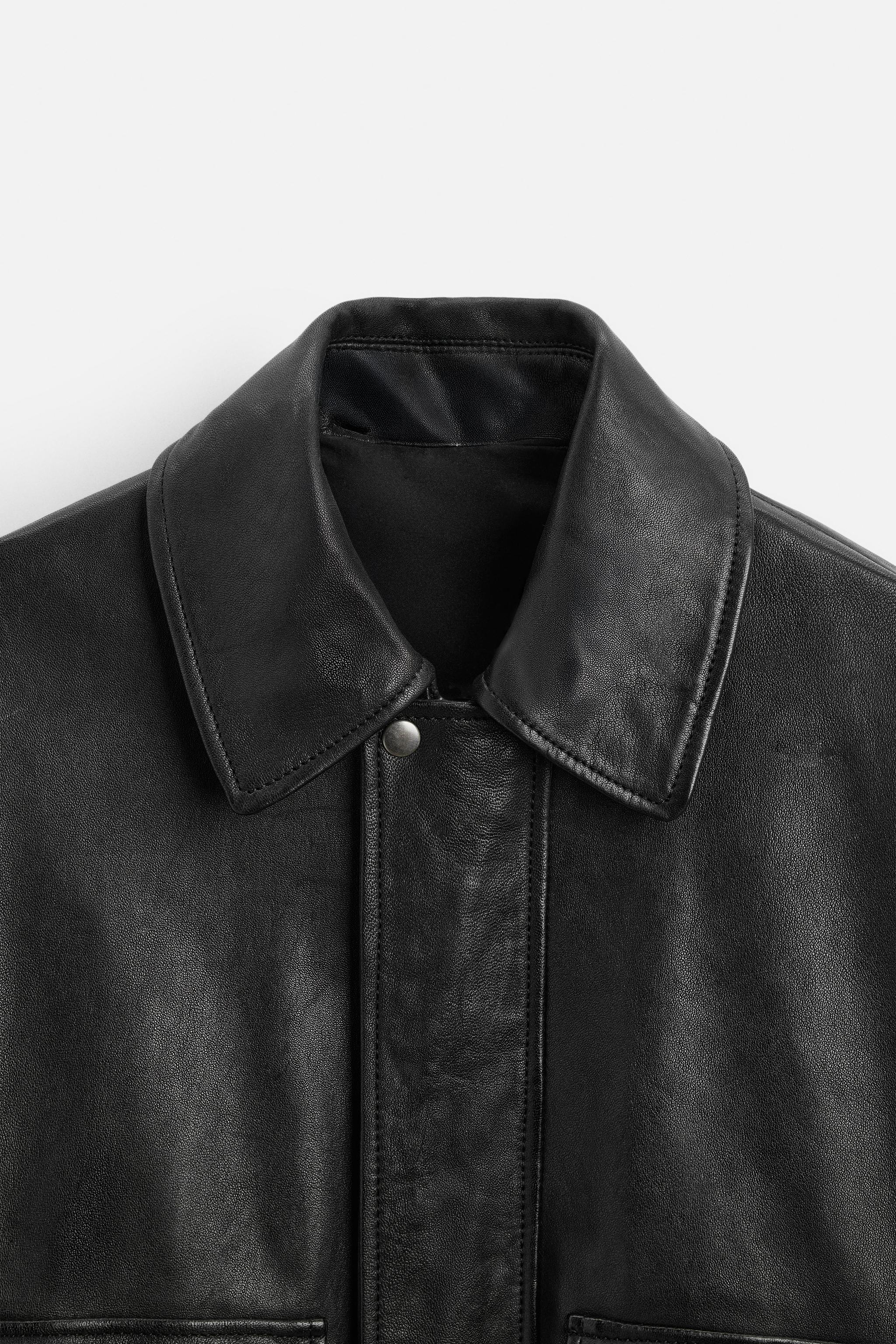 ポケット レザー ジャケット - ブラック | ZARA Japan / 日本