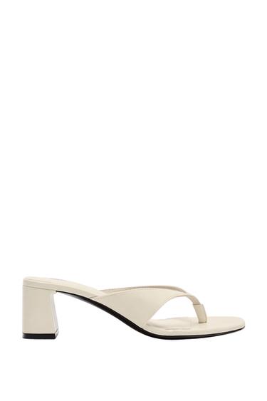 BLOCK HEEL SANDALS - white by Zara